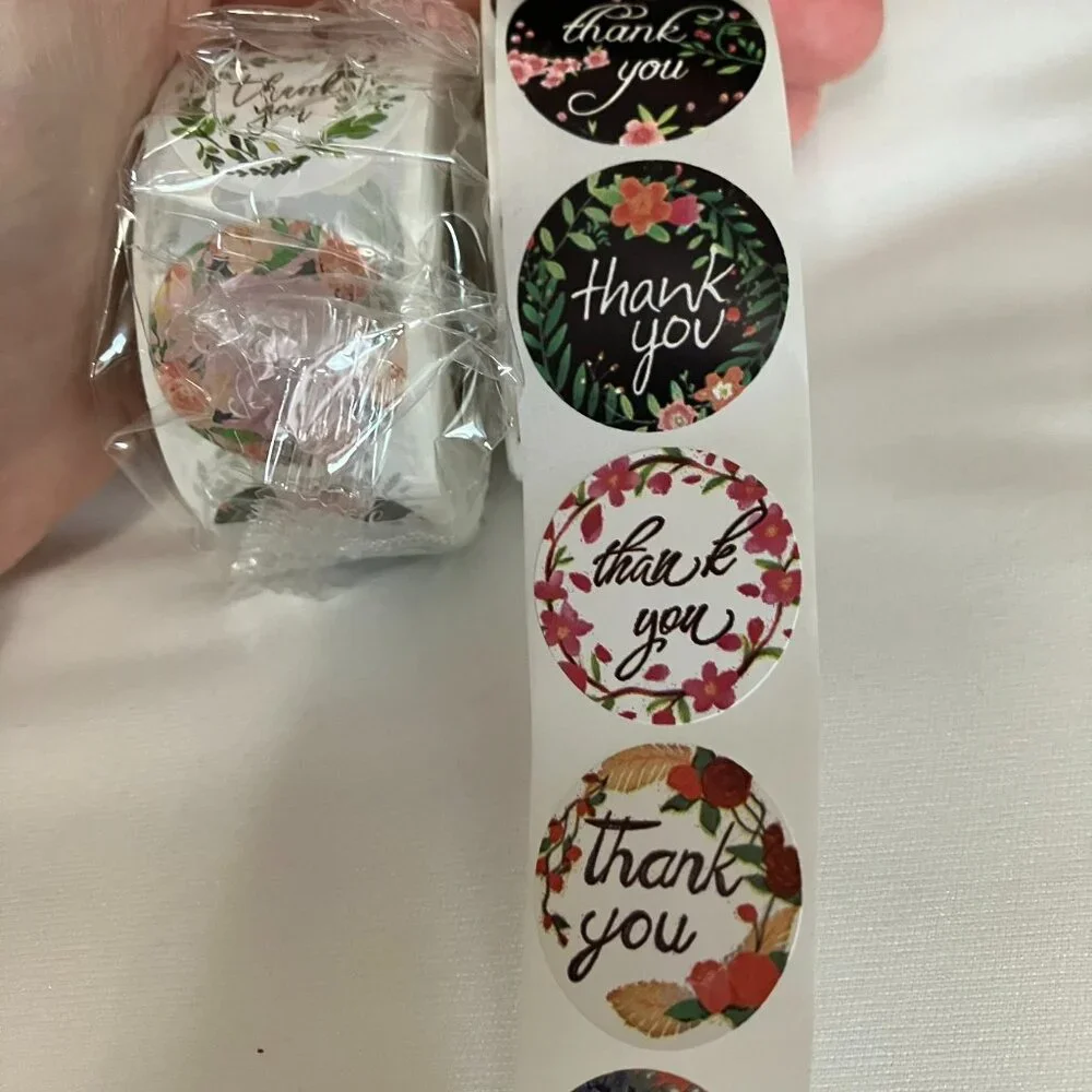 1,500 Stickers - 3 x 500 THANK YOU Seld Adhesive Stickers NEW TAX Write off